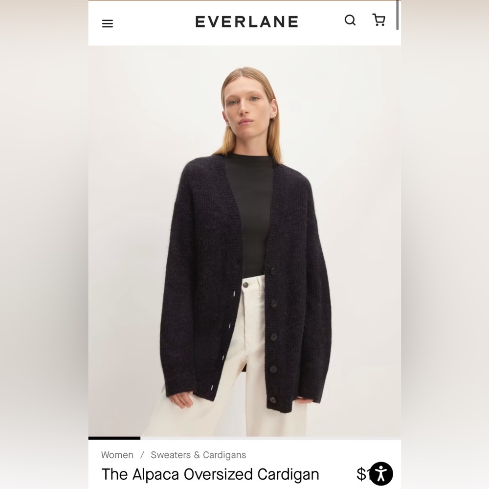 Black Everlane Alpaca Oversized Cardigan